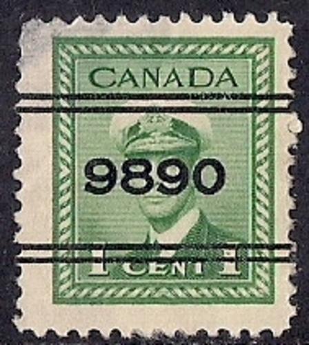 Canada #249 1 cent King George 6 Precancel F-VF used