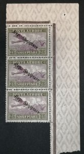 Albania 2fr block of 3/sheet part MNH airmail 1927 Michel 149