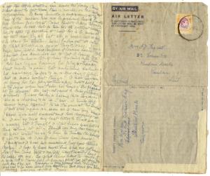 Singapore 1949 Air Letter to Kent UK