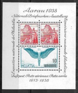 1938 Switzerland Sc242 Natl. Phil. Exhibition at Aarau MNH S/S