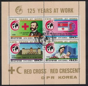 Korea Intl Red Cross Henri Dunant Sheetlet 1988 CTO SG#N2749-N2752