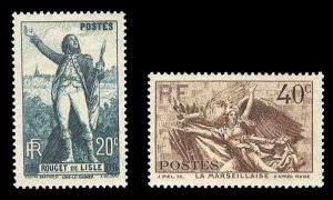 France, 1900-1950 #309-310 (YT 314-15) Cat€19.50, 1936 100th Anniversary of...