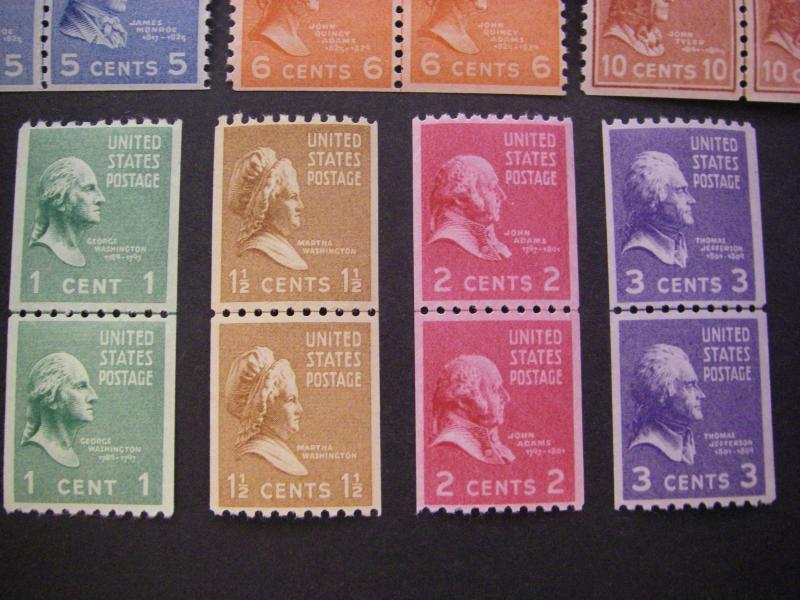 PREXIE LINE PAIRs COMPLETE, Scott 839 - 851, BEAUTIFUL MNH GROUP