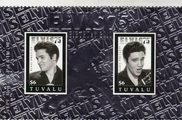 Tuvalu - Elvis Presley Silver Foil Stamp Sheet TUV1010