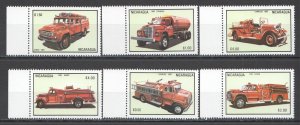 Wb341 1983 Nicaragua Fire Trucks Engines Special Transport Cars Mnh