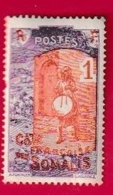 SOMALIA COAST SCOTT#80 1915 1c DRUMMER - MH