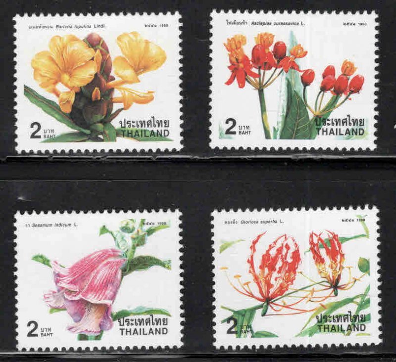 Thailand  Scott 1841-1844 MNH** 1998  Flower stamp set New Years 1999