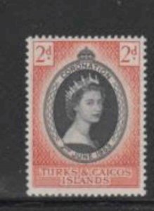 TURKS & CAICOS ISLANDS #118 1953 CORONATION ISSUE MINT VF NH O.G aa