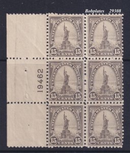 BOBPLATES US #566 Statue of Liberty Left Plate Block 19462 VF H SCV=$275