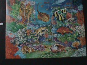 SOUTH AFRICA-2001-COLORFUL BEAUTIFUL LOVELY TROPICAL MARINE LIFE MNH SHEET-VF