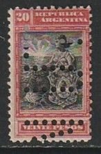 1899 Argentina - Sc 142 - used VF (punch cancel)-single-Allegory, Liberty Sealed