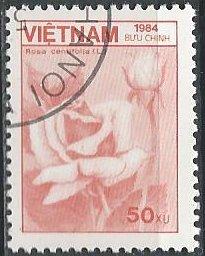 Vietnam 1468 (used cto) 50xu Provence rose (Rosa centifolia) (1984)