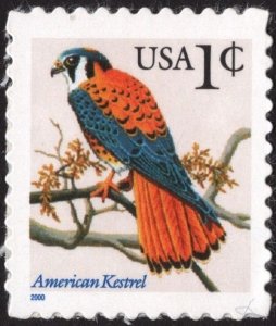 SC#3031A 1¢ American Kestrel Single (2000) SA