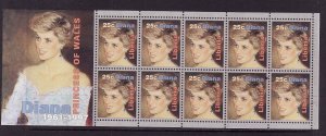 Liberia-unused NH sheet of 10-Royalty-Princess Diana-1961