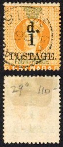 Grenada SG39 1d on 4d Orange Fine used Cat 100 pounds