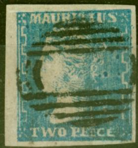 Mauritius 1859 Dardenne 2d Pale Blue SG44 Fine Used