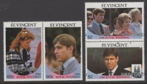 ST. VINCENT,  958-959 PAIRS  MNH SPECIMENS