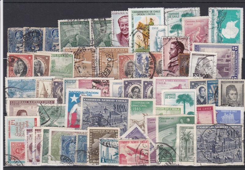 Used Chile Mixed Stamps Ref 29276