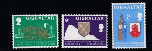 Gibraltar # 219-221, Government House, Mint LH, 1/3  Cat.