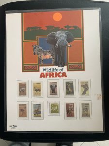 South Africa wildlife stamps panel big size with plastic holder