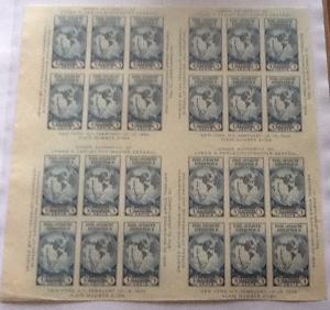 United States, 768, 3c Byrd Imperf Block of 24 w/X-Gutter, **NGAI**
