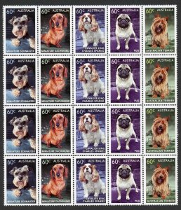 Australia SG3938a 2013 Top Dogs Block of 20 U/M