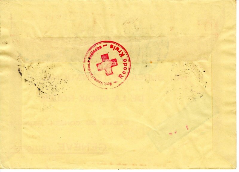 DUTCH EAST INDIES WW2 Cover BANJOEBIROE Internment Camp RED CROSS 1941 Iraq DL79