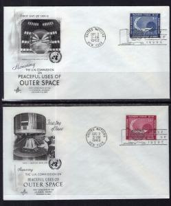 UN New York 112-113 Space Artcraft Set of Two U/A FDC