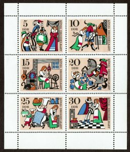 HuskyStamps ~ Germany DDR #973a, Mini-Sheet of 6, MNH, Fairy Tales,  4 pictures