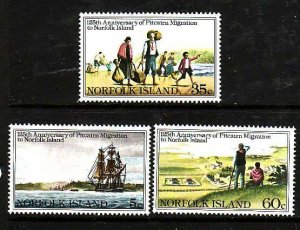 Norfolk Is.-Sc#277-9- id8-unused NH set-Pitcairn Migration-1981-