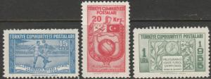 Turkey, #1160-1162 MH Set Of 3 ,  From 1955