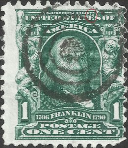 # 300 Blue Green Used Relief Break Above E Of States Ben Franklin