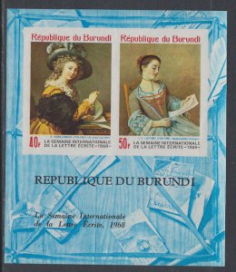 Burundi C86-C87 Paintings Imperf Footnoted Souvenir Sheet MNH VF