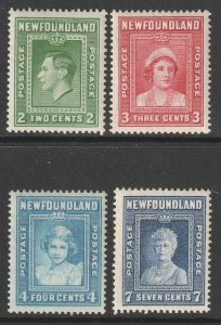 Canada Newfoundland Scott 245/248 - SG268/271, 1938 Royal Family Set MH*