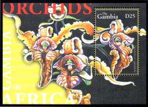 GAMBIA 2583-2584, 2589-2590 MNH S/S SCV $36.00 BIN $21.50 ORCHIDS