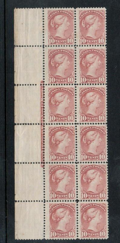 Canada #40 Mint Fine - Very Fine Plate Block Of Twelve **With Certificate**