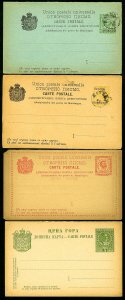 Montenegro Stamps Lot of 4 Rare Postal Cards