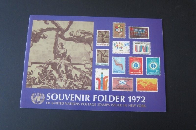 UN Souvenir Folder 1972 MNH stamps issued in New York
