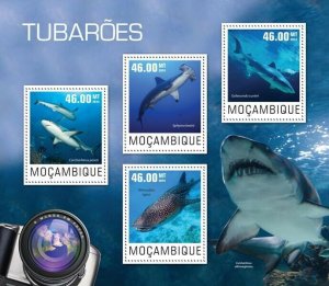 2014 MOZAMBIQUE  MNH. SHARKS. Y&T  Code: 6279-6282  |  Michel Code: 7570-7573