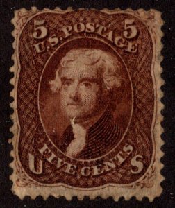 KAPPYS 1862 JEFFERSON SCOTT 75 DARK RED BRN MOG LH CORNER CREASE CV $5750 50076