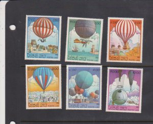 Laos Scott # 459-65 Hot Air Balloons Mint NH