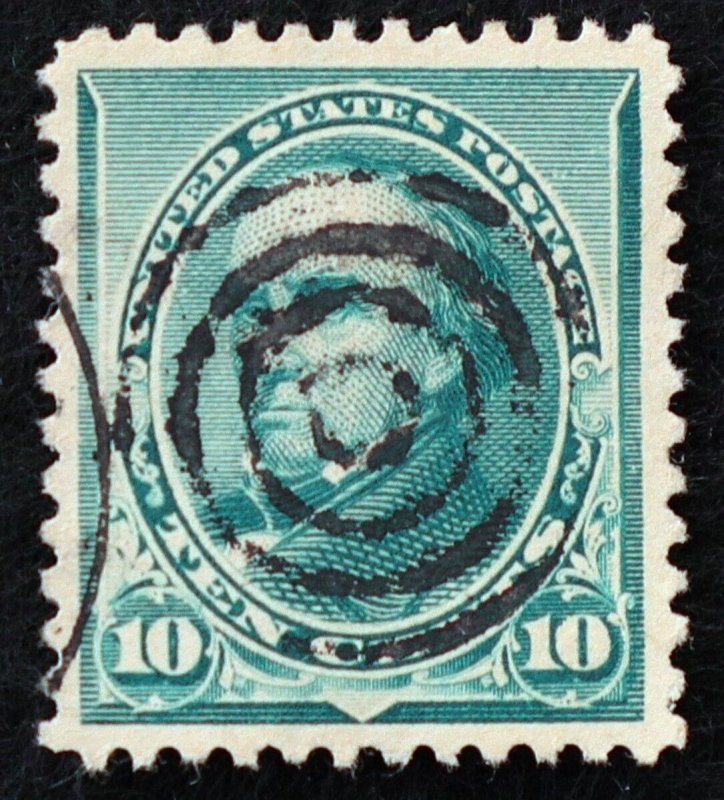 U.S. Used Stamp Scott #226 10c Webster, Superb. Lovely Target Cancel. A Gem!