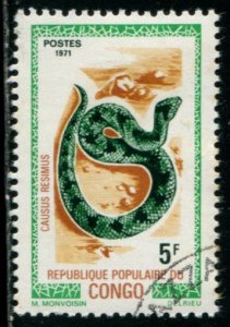 243 Congo 5fr Reptile - Green Night Adder, used