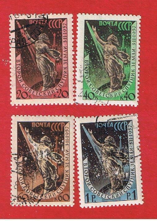 Russia #2032-2035  VF used  Sputnik 2  Free S/H