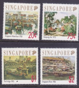 Singapore 617-20 MNH 1992 Various Paintings of Local Scenes Set of 4 Very FIne