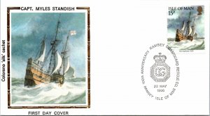 Isle of Man FDC 1986 - 15p Stamp - Capt Myles Standish - Ramsey - F28992