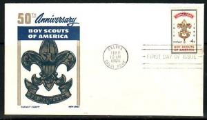 Canal Zone, Scott cat. 151. USA Boy Scout Anniversary. Cachet First day cover