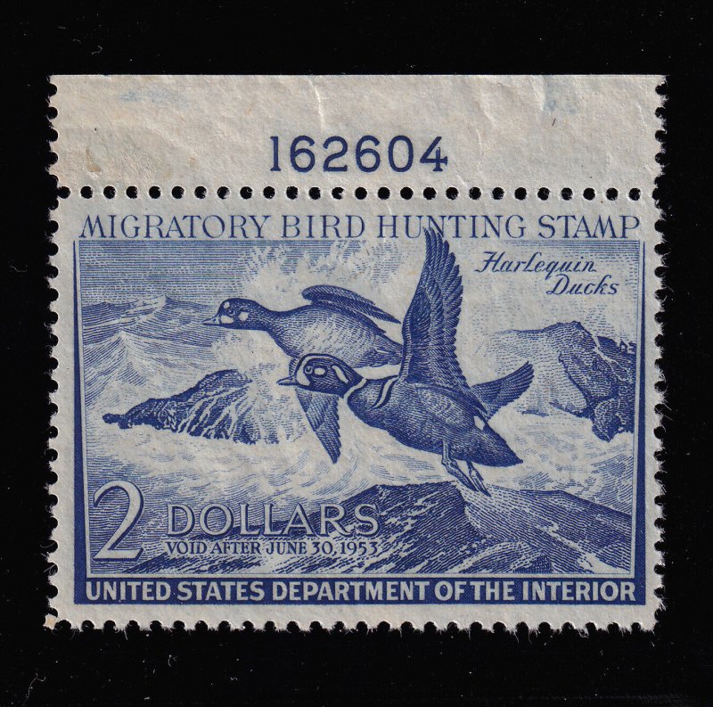 1952 Federal Duck Stamp Sc RW19 VF MNH plate number Hebert's CV $125 (T3