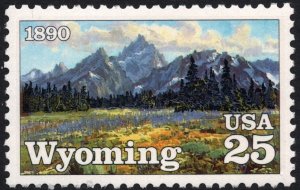 SC#2444 25¢ Wyoming Statehood Single (1990) MNH
