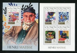 Solomon Islands 1468, 1487 Henri Matisse and Paintings Stamp Sheets MNH 2013